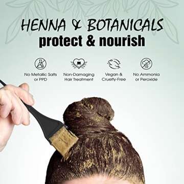 Light Mountain Henna Hair Color & Conditioner - Dark Chocolate Hair Dye for Men/Women, Organic Henna Leaf Powder and Botanicals, Chemical-Free, Semi-Permanent Hair Color, 4 Oz