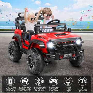 Hikole 2 Seater Electric Truck for Kids, 24V Power