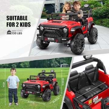 Hikole 2 Seater Electric Truck for Kids, 24V Power