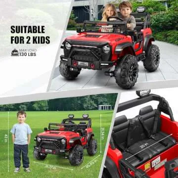 Hikole 2 Seater Electric Truck for Kids, 24V Power