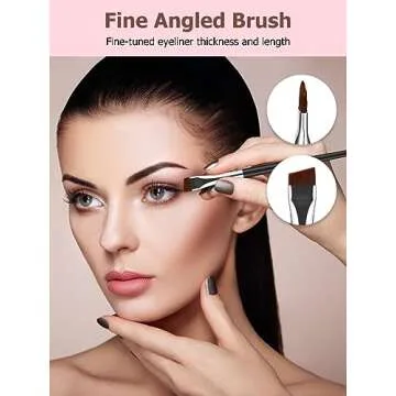 TEOYALL 3-Piece Angled Eyeliner Brush Set for Professional Looks