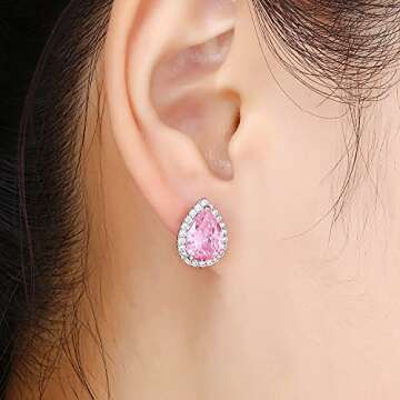 YOMELA CZ Stud Earrings for Women - Hypoallergenic & Dazzling