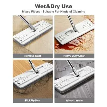 JOYMOOP Flat Mop Pads - Washable Microfiber Refills 4 Pack