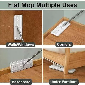 JOYMOOP Flat Mop Pads - Washable Microfiber Refills 4 Pack