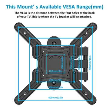 Full Motion TV Wall Mount TV Bracket for Most 28-55 Inch Flat Screen TVs, Blue Stone TV Mount with Articulating Dual Arms Tilt Swivel, Wall Mount TV Bracket VESA 400x400mm TV Monitor Mount