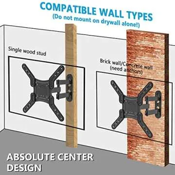 Full Motion TV Wall Mount TV Bracket for Most 28-55 Inch Flat Screen TVs, Blue Stone TV Mount with Articulating Dual Arms Tilt Swivel, Wall Mount TV Bracket VESA 400x400mm TV Monitor Mount