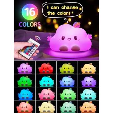 Mubarek LED Cloud Lights Cloud Lamp Cloud Decor, Remote 16 Colors Silicone Cloud Lights for Ceiling ...