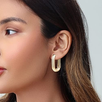 14K Gold Hoop Earrings Set | Chunky & Hypoallergenic
