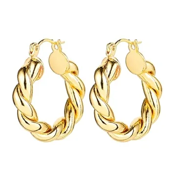 14K Gold Hoop Earrings Set | Chunky & Hypoallergenic
