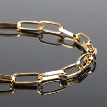 UMAOKANG 16.4 Feet Large Paperclip Chain for Jewelry Making Gold Plated Aluminum Jewelry Chains Bulk with Jump Rings and Lobster Clasps