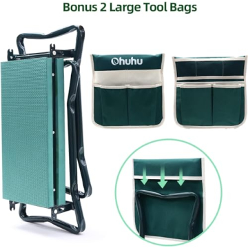 Ohuhu Heavy Duty Garden Kneeler & Seat for Pain-Free Gardening
