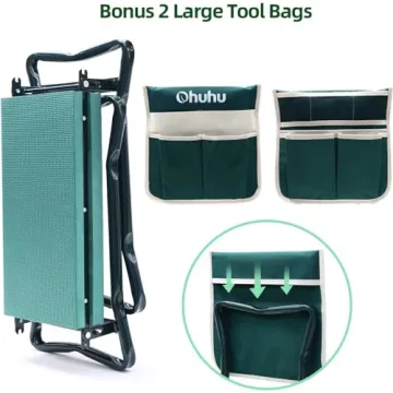 Ohuhu Heavy Duty Garden Kneeler & Seat for Pain-Free Gardening