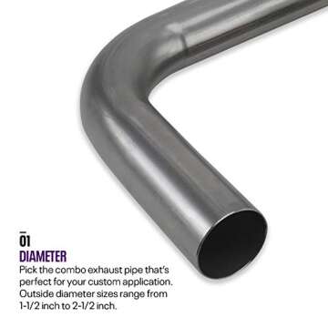 Combo Exhaust Pipe Mandrel Bend/Header Tubing, 2-1/2" Inch, Pair