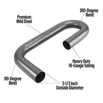 Combo Exhaust Pipe Mandrel Bend/Header Tubing, 2-1/2" Inch, Pair