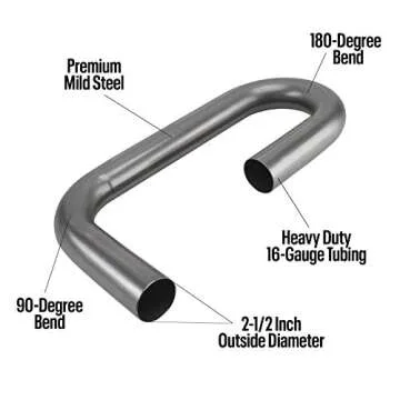 Combo Exhaust Pipe Mandrel Bend/Header Tubing, 2-1/2" Inch, Pair