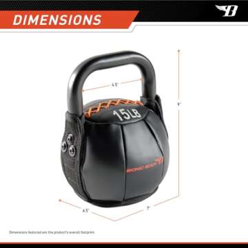 Bionic Body by Marcy Soft Kettlebell with Handle for Weightlifting, Conditioning, Strength and core Training 15lb BBKB-15