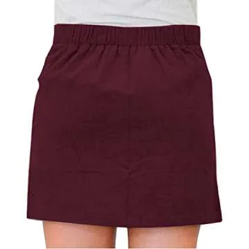 Stylish Faux Suede High Waist Skirt for Elegant Women