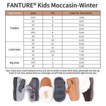 Toddler Kids House Shoes Slippers with Memory Foam Fuzzy and Warm Cozy Comfort Fleece Clog Slip On Sole Protection for Boys Girls Indoor Outdoor U422BBLFX217.SY-Brown-24.5