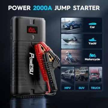 POWESU Jump Starter 2000A Compact Portable 12V Booster