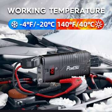 POWESU Jump Starter 2000A Compact Portable 12V Booster