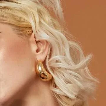 PABBEU Water Drop Earring Dupes - Hypoallergenic Gold Hoops