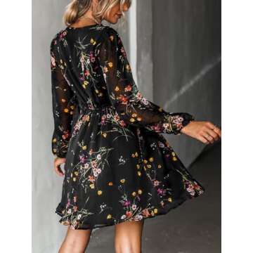 CUPSHE Mini Dress - Flowy Floral Chiffon Summer Dress