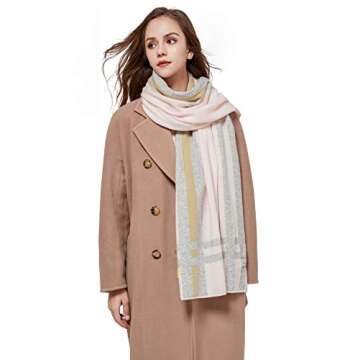 RIONA Women's 100 Australian Merino Wool Cold Weather Scarf Knitted Soft Warm Neckwear Wrap Shawl