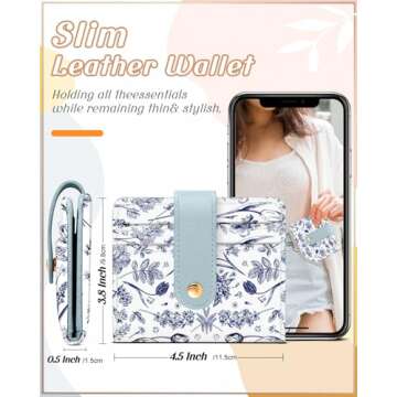 Bistup Cute Slim RFID Wallet for Women with Detachable Keychain