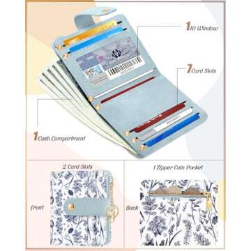 Bistup Wallet for Women Cute RFID Card Holder