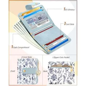 Bistup Wallet for Women Cute RFID Card Holder