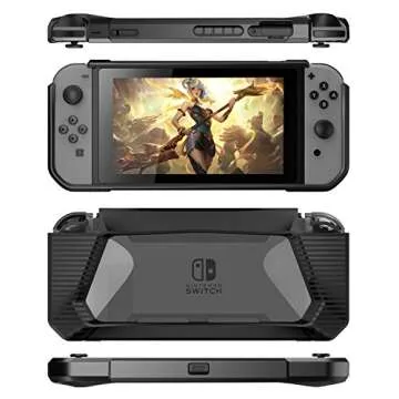 HEYSTOP Nintendo Switch Carrying Case Clear Case Dockable Pokeball Plus Case, TPU Protective Case, Tempered Glass Screen Protector Thumb Grips Caps 6 in 1 Accessories Kit for Nintendo Switch