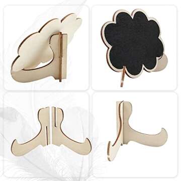 20 Pack Wood Mini Chalkboard Signs with 6 Liquid Chalk Marker Support Easels,Place Card Reusable Chalkboards Blackboard for Wedding, Birthday Party, Message Board Signs and Event Decorations (20)