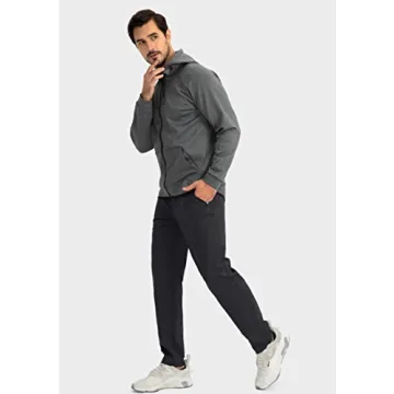 G Gradual Men’s Stylish Sweatpants with Zippered Pockets