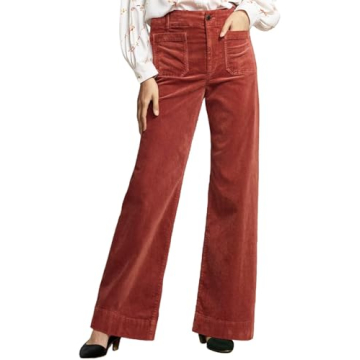 satisnew Corduroy Pants Women Elastic Waist Flare Pants Bell Bottom Business Casual Trousers Pants f...