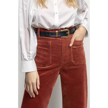 satisnew Corduroy Pants Women Elastic Waist Flare Pants Bell Bottom Business Casual Trousers Pants for Women Wine Red
