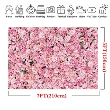 LYWYGG 7x5FT Floral Backdrop for Valentine's Day
