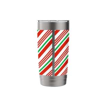 Holiday Green White Red Christmas Candycane Stripes Stainless Steel Insulated Tumbler