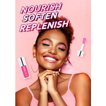 FEIMINI Hydrating Lip Glow Oil, Moisturizing Lip Oil Gloss Transparent Plumping Lip Oil Tinted for Lip Care and Dry Lips - Raspberry