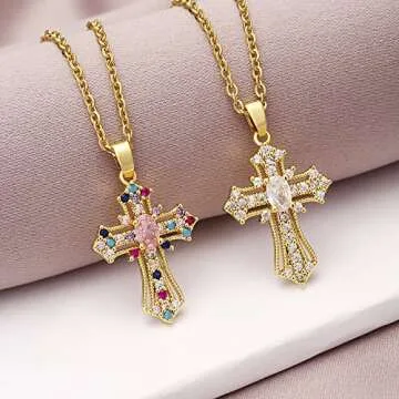 Aisza Gold Cross Necklace - 18K Plated Women’s Jewelry