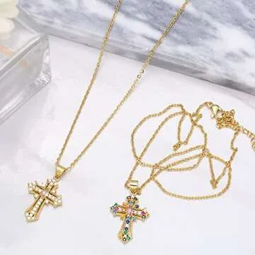 Aisza Gold Cross Necklace - 18K Plated Women’s Jewelry