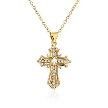 Aisza Gold Cross Necklace - 18K Plated Women’s Jewelry