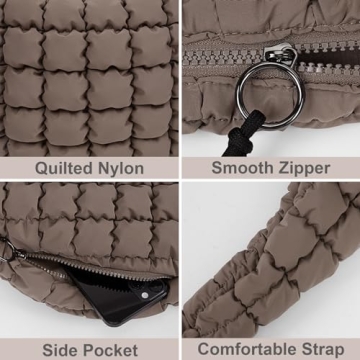 Juoxeepy Quilted Tote Bag Large Puffer Shoulder Carryall