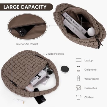 Juoxeepy Quilted Tote Bag Large Puffer Shoulder Carryall