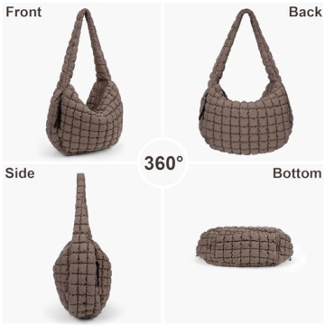 Juoxeepy Quilted Tote Bag Large Puffer Shoulder Carryall