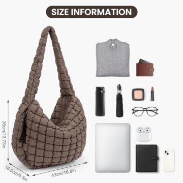 Juoxeepy Quilted Tote Bag Large Puffer Shoulder Carryall