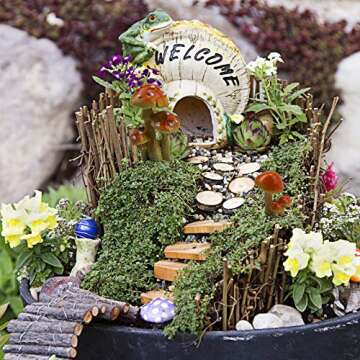 ODDIER 3pcs Resin Mushroom Miniature Fairy Garden Decoration Accessories Garden Sculptures Statues,Yard Garden Decor for Outside Gnomes Outdoor Decor for Patio Zen Garden