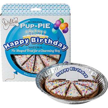 Lazy Dog 2 Pack of Blue Happy Birthday Dog Treats, 5 Ounces Each, Pie-Shaped Treat for a Charming Boy, Made in The USA with No Wheat Corn or Soy