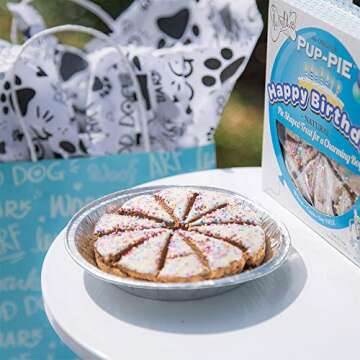 Lazy Dog 2 Pack of Blue Happy Birthday Dog Treats, 5 Ounces Each, Pie-Shaped Treat for a Charming Boy, Made in The USA with No Wheat Corn or Soy