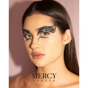 MERCY LONDON Black Swan Face Jewels for Festivals & Glam