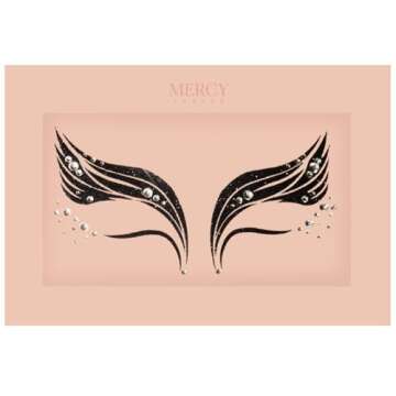 MERCY LONDON Black Swan Face Jewels for Festivals & Glam